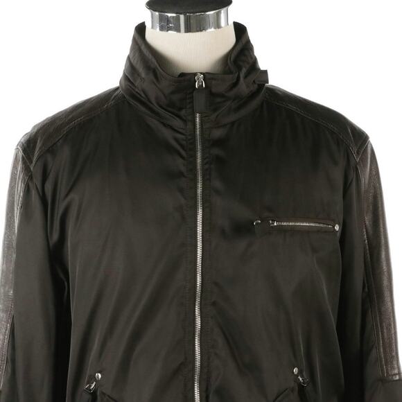 Authenticated Prada Men’s Leather & Nylon Bomber Jacket - Picture 4 of 9